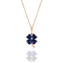 Söğütlü Silver SGTL10088 Safir Yonca Gümüş Kolye