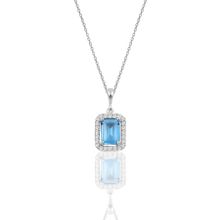 Söğütlü Silver SGTL10125 Gümüş Akuamarin Baget Taşlı Kolye SGTL10125