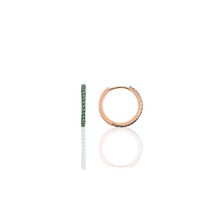 Söğütlü Silver SGTL10140 Yeşil Taşlı 14 mm Halka Gümüş Küpe