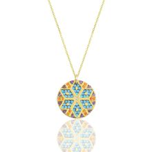 Söğütlü Silver SGTL10156 Gümüş Gold Yuvarlak Kilim Kolye