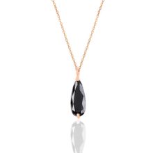 Söğütlü Silver SGTL10242 Gümüş rose siyah taşlı damla modeli kolye