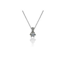 Söğütlü Silver SGTL10294 Gümüş Rodyumlu Star Kesim Tek Taş Kolye