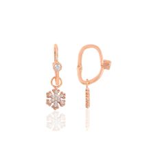 Söğütlü Silver SGTL10471 Rose Taşlı Kar Tanesi Göçmen Gümüş Küpe