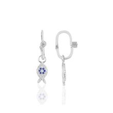 Söğütlü Silver SGTL10472 Rodyumlu Taşlı Balık Göçmen Gümüş Küpe