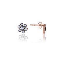 Söğütlü Silver SGTL10504 Elmas Montürlü Çiçek Gümüş Küpe