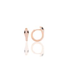 Söğütlü Silver SGTL10555 Rose Siyah Taşlı Yılan Halka Gümüş Küpe