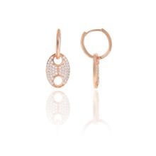 Söğütlü Silver SGTL10567 Rose Zirkon Taşlı Button Halka Gümüş Küpe