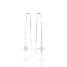 Söğütlü Silver SGTL10607 Rodyumlu Kutup Yıldızı Zincir Gümüş Küpe