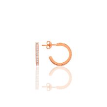 Söğütlü Silver SGTL10694ROSE Rose Zirkon Taşlı 16 mm Tamtur Halka Gümüş Küpe