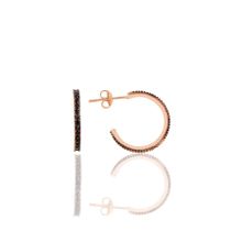 Söğütlü Silver SGTL10695 Siyah Rose Onix Taşlı 19 mm Tamtur Halka Gümüş Küpe