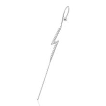 Söğütlü Silver SGTL10701RODAJ Rodyumlu Taşlı Şimşek Modeli Baston Gümüş Küpe