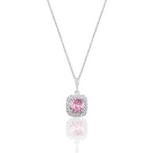 Söğütlü Silver SGTL10731 Gümüş Rodyumlu Pembe Taşlı Pırlanta Montürlü Kolye