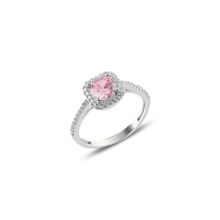 Söğütlü Silver SGTL10764 Gümüş Rodyumlu Pembe Taşlı Kare Yüzük