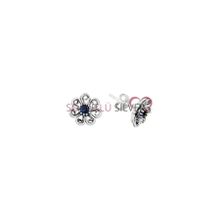 Söğütlü Silver SGTL10796 Oksitli Safir Taşlı Telkari Çiçek Modeli Gümüş Küpe