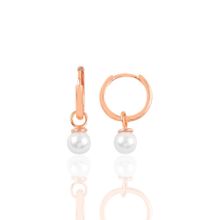 Söğütlü Silver SGTL10873 Rose 14 mm Incili Halka Gümüş Küpe