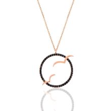 Söğütlü Silver SGTL10890 Gümüş Rose Siyah Taşlı Ikili Martı Kolye