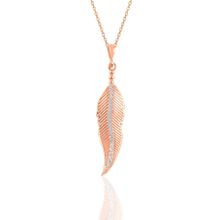 Söğütlü Silver SGTL10899 Gümüş Rose Zirkon Taşlı Tüy Kolye