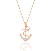 Söğütlü Silver SGTL10916 Gümüş Rose Zirkon Taşlı Çapa Kolye