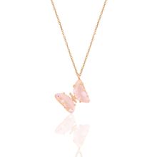 Söğütlü Silver SGTL10932 Gümüş Rose Pembe Zirkon Taşlı Tasarım Kelebek Kolye