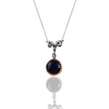 Söğütlü Silver SGTL10967 Gümüş Kök Yakut Taşlı Otantik Tektaş Kolye
