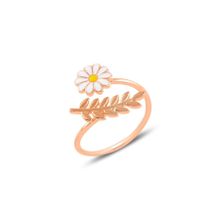 Söğütlü Silver SGTL10985 Gümüş Rose Mineli Yapraklı Papatya Yüzük