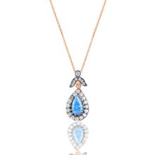 Söğütlü Silver SGTL10989 Gümüş Rose Akuamarin Taşlı Damla Kolye