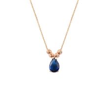Söğütlü Silver SGTL10989 Gümüş Rose Safir Taşlı Damla Kolye