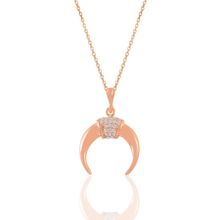 Söğütlü Silver SGTL11020 Gümüş Rose Zirkon Taşlı Ters Hilal Kolye