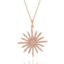 Söğütlü Silver SGTL11038 Gümüş Altın Yaldızlı Zirkon Taşlı Sunlight Kolye