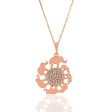 Söğütlü Silver SGTL11042 Gümüş Rose Zirkon Taşlı Bereket Fil Kolye
