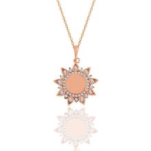 Söğütlü Silver SGTL11107 Gümüş Rose Zirkon Taşlı Sunflowers Güneş Kolye