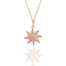 Söğütlü Silver SGTL11113 Gümüş Rose Zirkon Taşlı Güneş Kolye