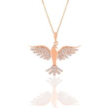 Söğütlü Silver SGTL11124 Gümüş Rose Zirkon Taşlı Simurg Anka Kuşu Kolye
