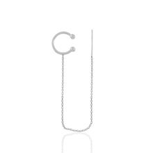 Söğütlü Silver SGTL11148 Rodyumlu Zincirli Kıkırdak Gümüş Küpe