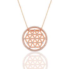 Söğütlü Silver SGTL1118 Gümüş Rose Zirkon Taşlı Yaşam Çiçeği Kolye