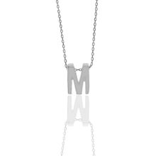 Söğütlü Silver SGTL11181 Gümüş Rodyumlu Üç Boyutlu Minimal M Harf Kolye