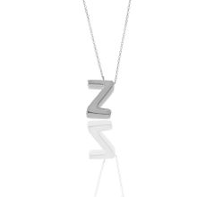 Söğütlü Silver SGTL11181 Gümüş Rodyumlu Üç Boyutlu Minimal Z Harf Kolye