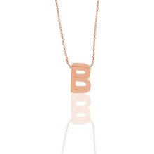 Söğütlü Silver SGTL11182 Gümüş Rose Üç Boyutlu Minimal B Harf Kolye