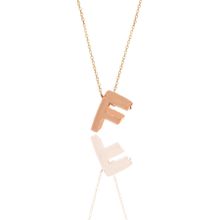 Söğütlü Silver SGTL11182 Gümüş Rose Üç Boyutlu Minimal F Harf Kolye
