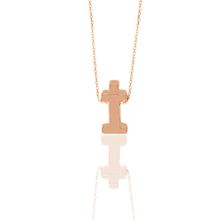 Söğütlü Silver SGTL11182 Gümüş Rose Üç Boyutlu Minimal I Harf Kolye