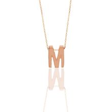 Söğütlü Silver SGTL11182 Gümüş Rose Üç Boyutlu Minimal M Harf Kolye