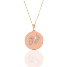 Söğütlü Silver SGTL11190 Gümüş Rose Zirkon Taşlı Ilk Adım Kolye