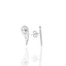 Söğütlü Silver SGTL11243 Gümüş Altın Yaldızlı Zirkon Taşlı Kanat Küpe