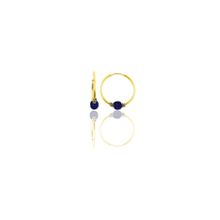 Söğütlü Silver SGTL11271 Gümüş Altın Yaldızlı 14 mm Çivit Mavisi Halka Küpe