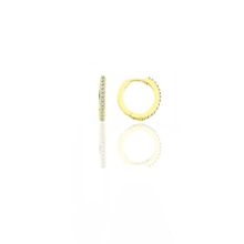 Söğütlü Silver SGTL11299 Gümüş Altın Yaldızlı Zirkon Taşlı 12 Mm Halka Küpe