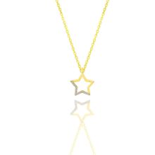 Söğütlü Silver SGTL11324 Gümüş Altın Yaldızlı Zirkon Taşlı Yıldız Kolye