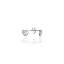 Söğütlü Silver SGTL11613KUPE Gümüş Rodyumlu Zirkon Taşlı Kalp Küpe