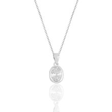 Söğütlü Silver SGTL11619OVAL Gümüş Rodyumlu Oval Kesim Zirkon Taşlı Kolye