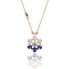 Söğütlü Silver SGTL11662 Gümüş Rose Zirkon Taşlı Nazar Boncuklu Kar Tanesi Kolye
