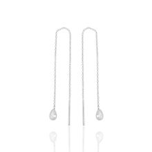 Söğütlü Silver SGTL11716 Gümüş Rodyumlu Zirkon Taşlı Damla Zincir Küpe